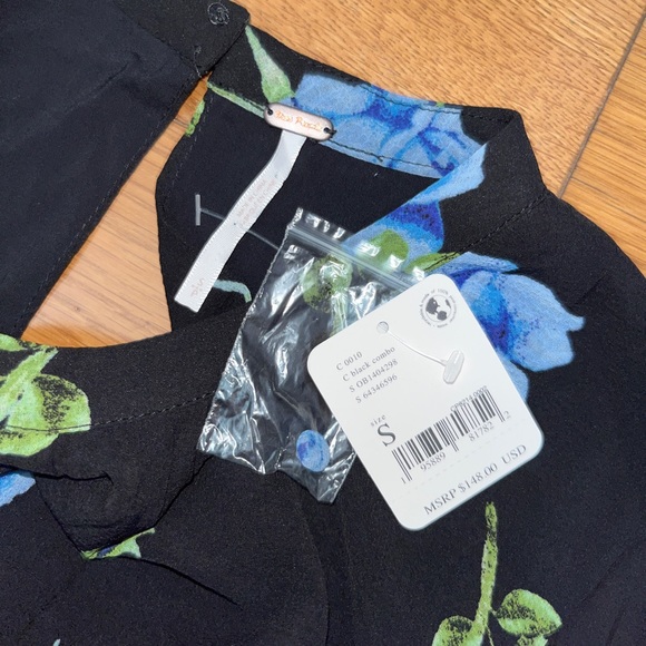 NWT Free People floral lace up dress size small - Picture 6 of 7